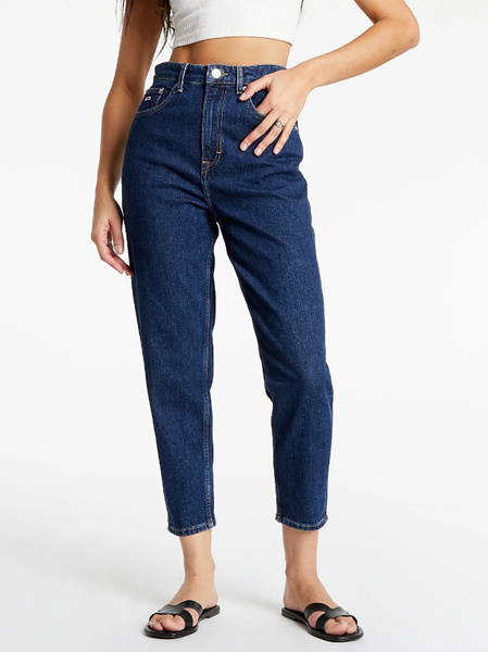 Tommy Jeans Spodnie Damskie - Niebieskie - Mom Jean - Rozmiar 32/32 - DW0DW10743