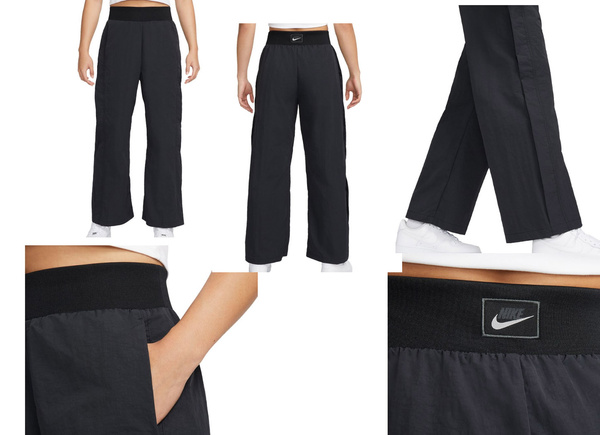 Czarne Spodnie Damskie Nike DD5094-010 M Sportswear Icon Clash