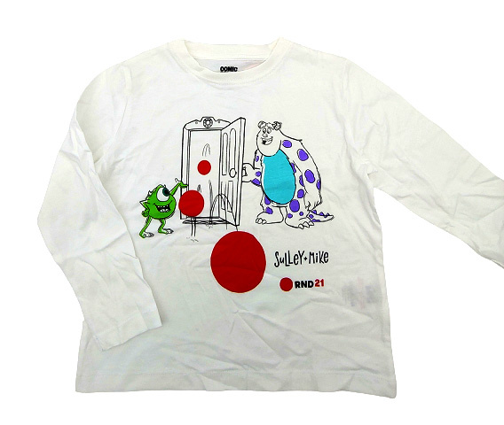 Limitowana Bluzka Dziecięca Disney Sulley & Mike Biała 3-4 lata