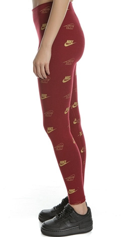 Czerwone Legginsy Nike CJ4061-677 L Damskie Złote Logo