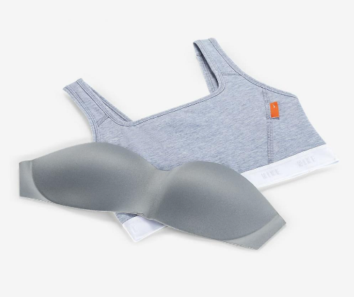 Nike Biustonosz Sportowy - Stanik - Szary - Rozmiar S - Swoosh Soft Tee Dri-FIT - DD1213-493