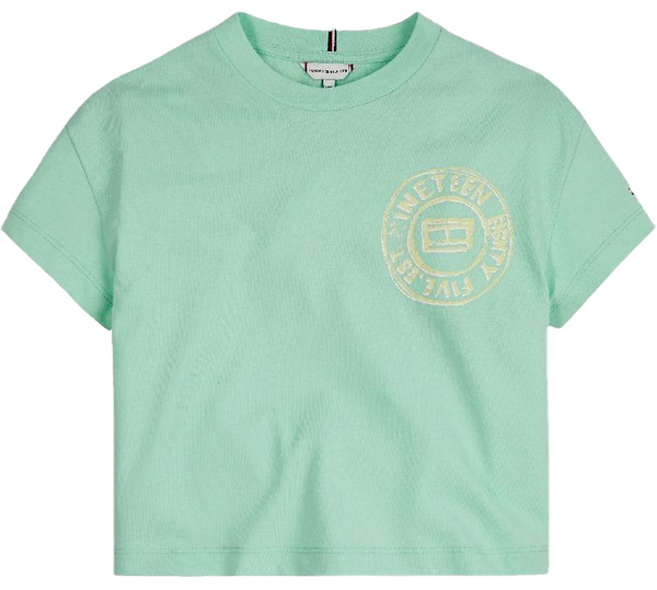 Zielona Dziecięca Koszulka Tommy Hilfiger Back Print KG0KG06303 104 cm