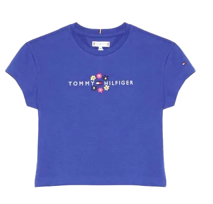 Niebieska Dziewczęca Koszulka Tommy Hilfiger KG0KG06172 98 cm