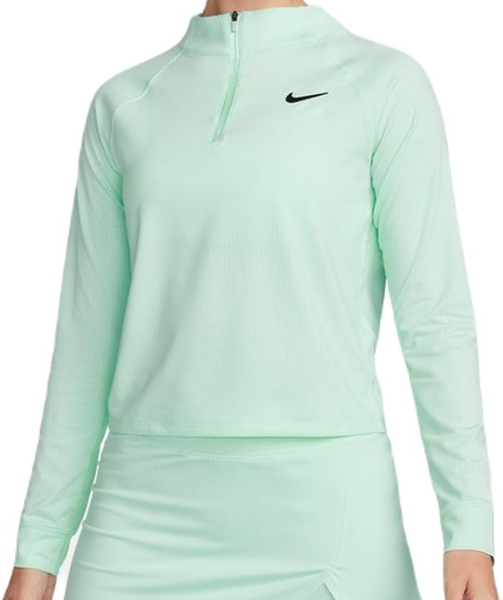 Nike Bluza Damska bez Kaptura - Zielona - Rozmiar M - Krótki Zamek pod Szyją - CV4697-379