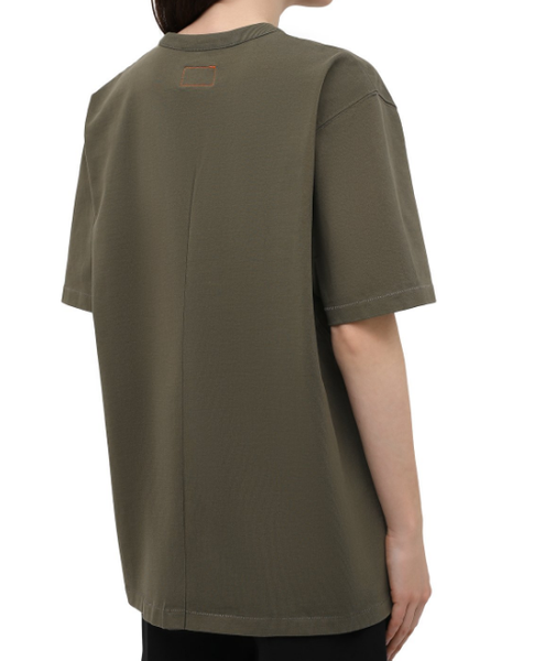 Koszulka Calvin Klein Zielona Bawełna Luźna K10K108252 M