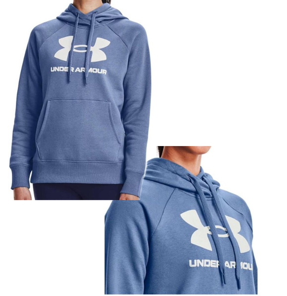 Under Armour Damska Bluza 1356318470 SM Niebieska Rival Fleece Z Kapturem