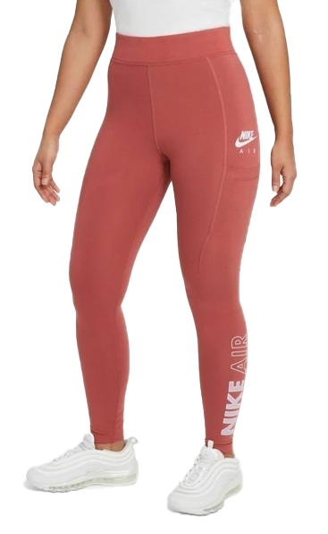 Nike Legginsy Damskie - Treningowe - Czerwone - Rozmiar M - Air Sportswear - DN4865-691