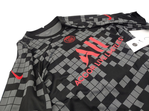 Dziecięca Koszulka PSG Nike Pre-Match Training 2021/22 DB7694-015 - S (128-137 cm) Czarna