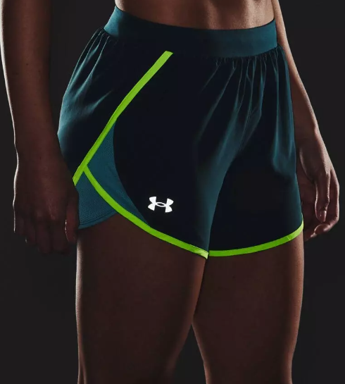 Zielone Damskie Spodenki Under Armour Fly-By 1350196463 SM