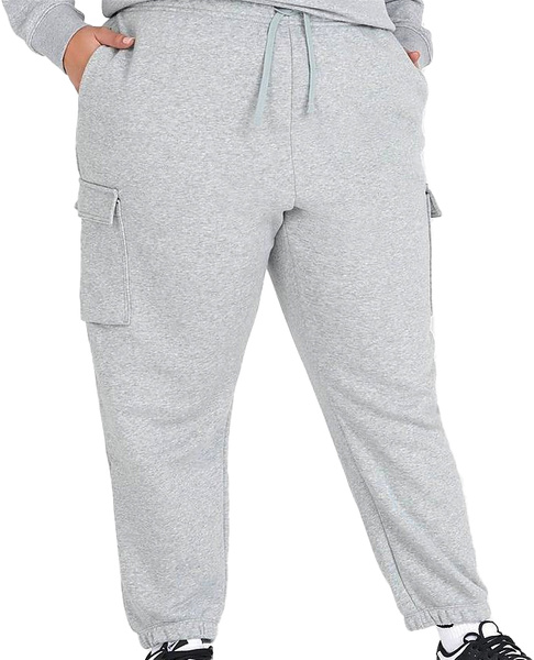 Szare spodnie Nike Club Fleece DV5083-063 1X Cargo Plus Size