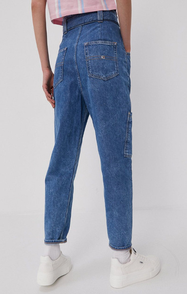 Tommy Jeans Spodnie Damskie - Paperbag - Niebieskie - Rozmiar 27/30 - DW0DW09903
