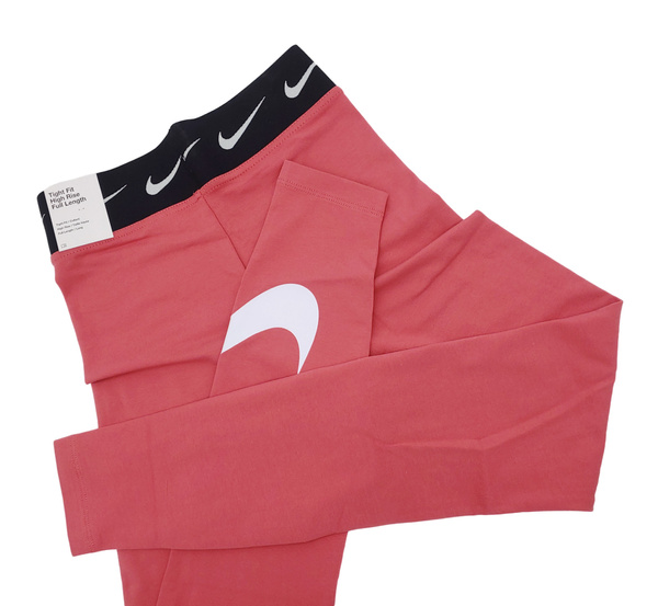 Nike Legginsy Różowe - Dopasowane - Wysoki Stan - Damskie - Rozmiar M - DH5014-622