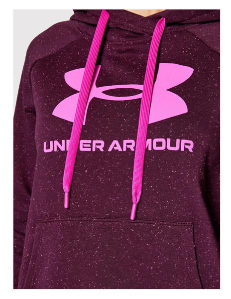 Under Armour Damska Bluza 1356318501 SM Fioletowa Rival Fleece Z Kapturem