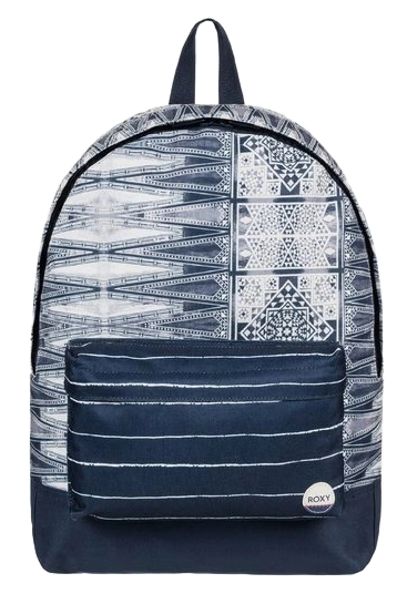 Granatowo-Biały Plecak Roxy Sugar Baby 41x38x11 cm