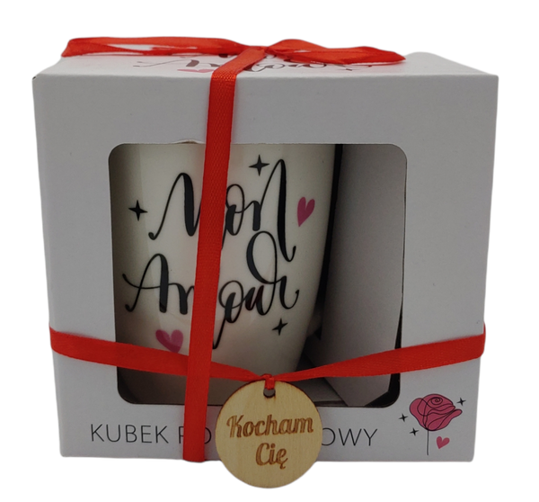 KUBEK  PORCELANOWY 360ml 11cm MON AMOUR