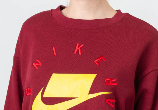 Czerwona Bluza Damska Nike French Terry Crop S AR3052-677