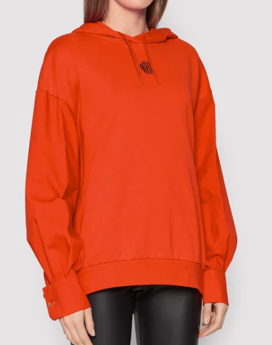 Nike Bluza Damska Pomarańczowa z Kapturem - Nierozpinana - Rozmiar XL - Koszulowe Rękawy - DD5052-673