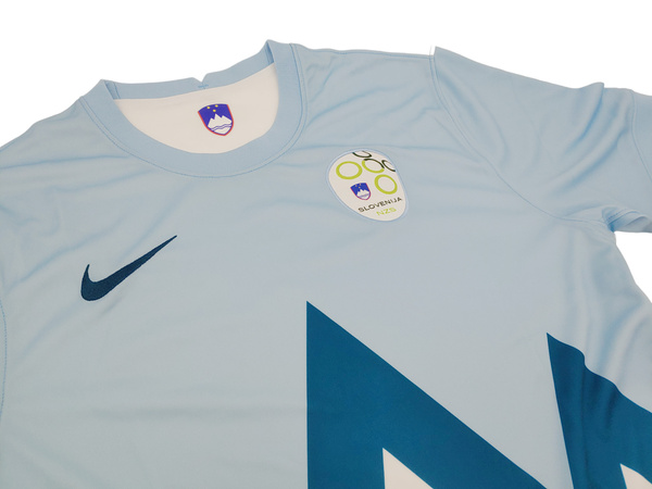 Biało-Niebieska Koszulka Nike Slovenija dla Młodzieży S 128-137 cm