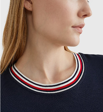 Tommy Hilfiger Sukienka - Granatowa - Pasek w Talii - Rozmiar 36 - WW0WW34207