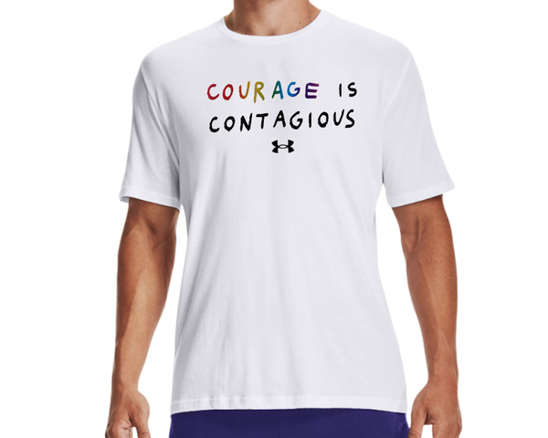 Biała Męska Koszulka Under Armour Courage is Contagious 1361710100 L