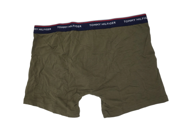 Tommy Hilfiger Bokserki Męskie 3szt.- 3 kolory - Pomarańczowy Granatowy Zielony - Rozmiar XL