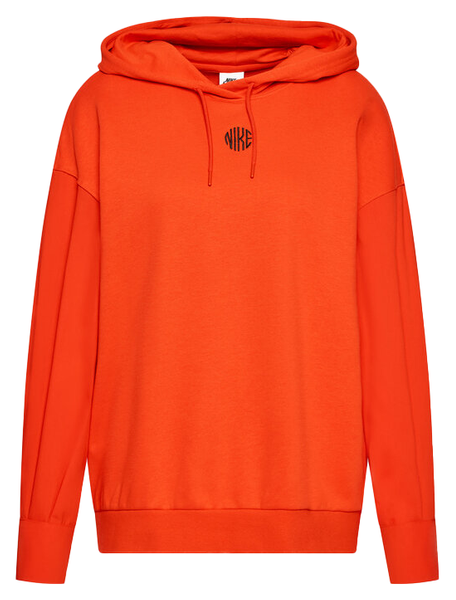 Nike Bluza Damska Pomarańczowa z Kapturem - Nierozpinana - Rozmiar M - Koszulowe Rękawy - DD5052-673