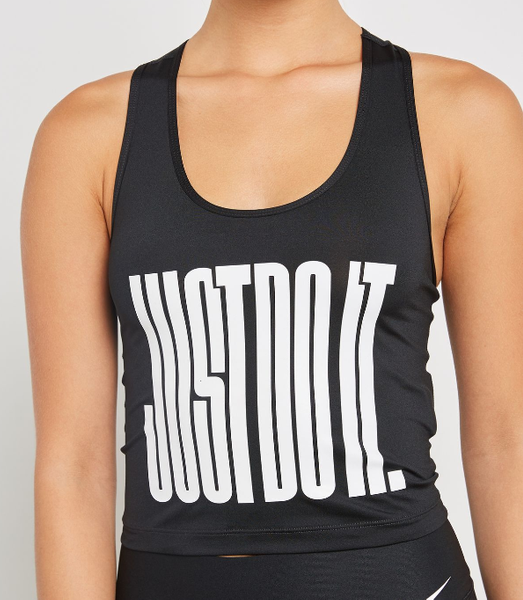 Czarny Top Damski Nike Pro Just Do It AH7107-010 Tight Fit XL