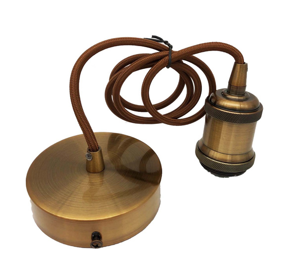 Lampa Wisząca Girard Sudron Antyczna Brązowy Kabel