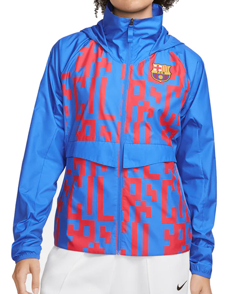 Nike Kurtka Damska - FC Barcelona - Wiatrówka z Podszewką - Niebieska - Rozmiar M - Loose Fit - DN3845-403