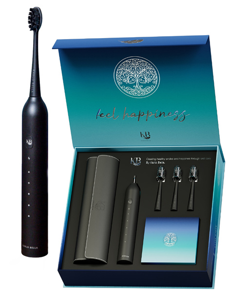 Szczoteczka Soniczna Futerał Końcówki Prezent USB Czarna Karlo Bella