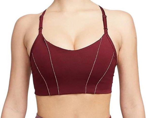 Bordowy Stanik Nike DD1407-638 S Damski Yoga Tape