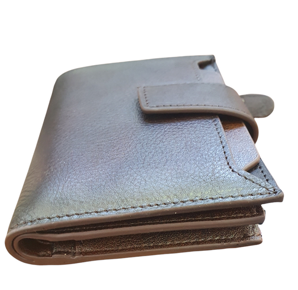 Ciemnobrązowy Portfel Męski Sendefn Skóra RFID