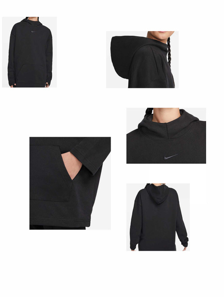 Czarna Bluza Damska Nike DR7844010 M Loose Fit Komin