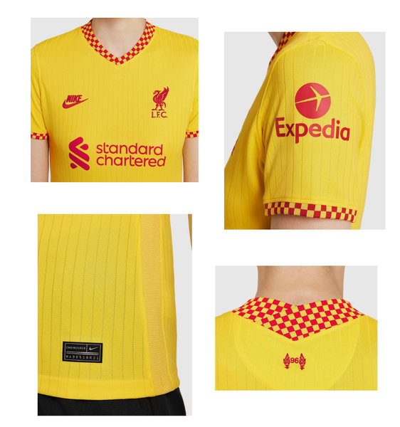 Nike Koszulka Damska - Piłkarska - Żółta - Liverpool FC  2021/22 Stadium Third  - Rozmiar L - DB6227-704