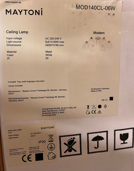 Żyrandol Maytoni Nikki Biały z Kloszami MOD140CL-06W