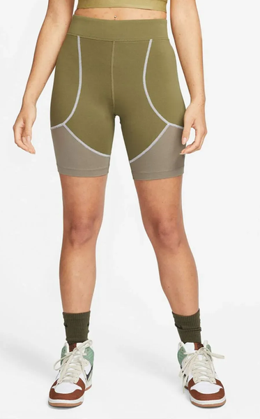 Nike Spodenki Damskie - Rowerowe - Kolarki - Zielone - Rozmiar M - Sportswear Graphic Tight Fit High Rise - DM6642-378