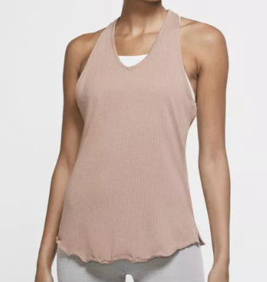 Koszulka Damska Nike - Brązowy Top - Yoga Dri-Fit - Plus Size - Rozmiar 2X - CZ3296238