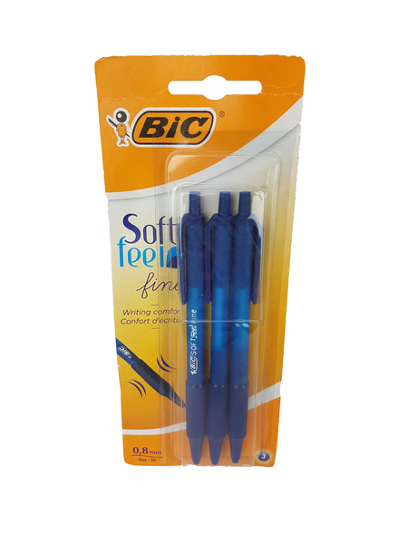 DŁUGOPIS  NIEBIESKI AUTOMATYCZNY SOFT FEEL 3szt BIC