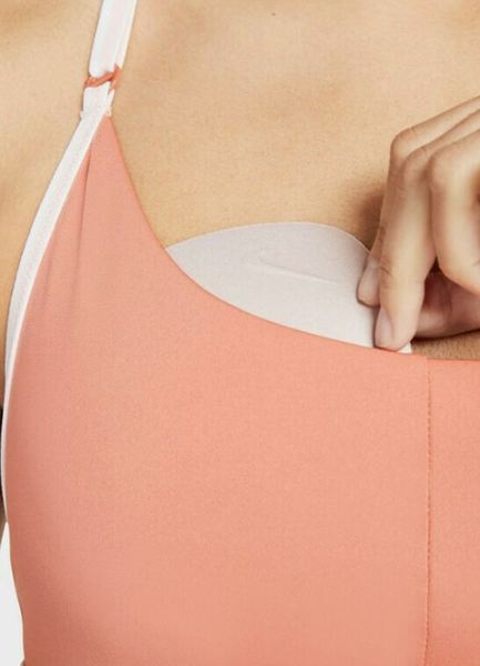 Nike Biustonosz Sportowy - Pomarańczowy Stanik Indy z Wyjmowaną Wkładką - Rozmiar M - DM0560-827