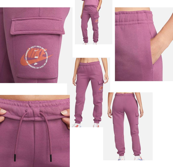 Damskie Spodnie Dresowe Nike Bojówki Loose Fit DX5675-507 S