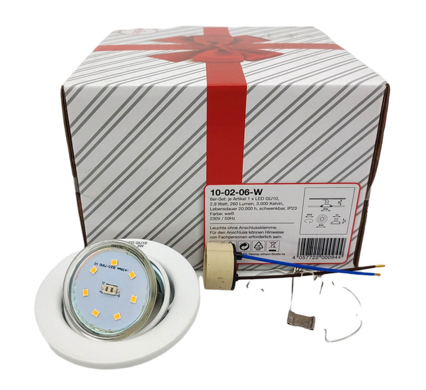 Zestaw 6 Reflektorów LED BKLicht GU10 3W 260lm 3000K