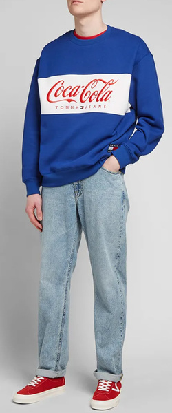 Bluza Męska Tommy Hilfiger Coca Cola Oversize DW0DW06932 Niebieska S