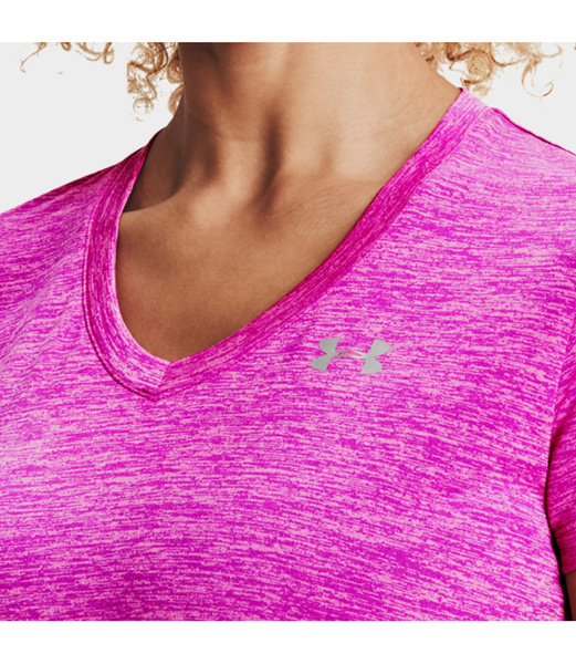 Różowy T-shirt Damski Under Armour Twisted Tech 1258568660 SM