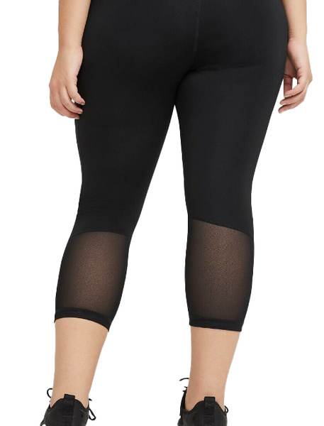 Czarne Damskie Legginsy Nike Swoosh Crop 2X DB4451-010