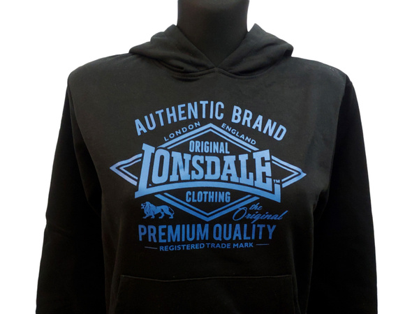 Bluza Młodzieżowa Lonsdale Czarna z Kapturem 164 cm