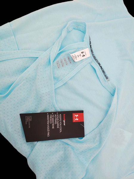 Niebieski Top Damski Under Armour Run HeatGear 1361372441 SM