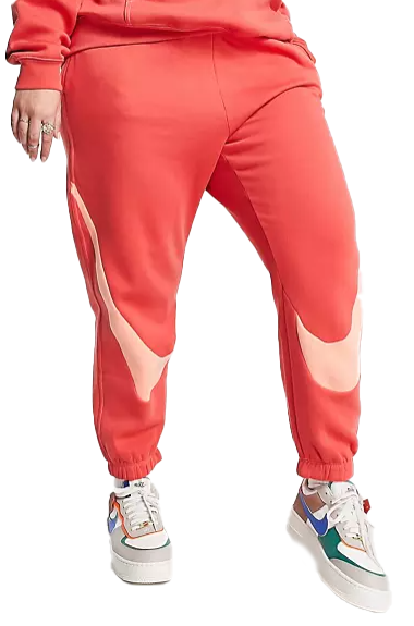 Nike Spodnie Sportowe Damskie - Czerwone - Sportswear Swoosh - DM3314-605 - Plus Size - Rozmiar 1X