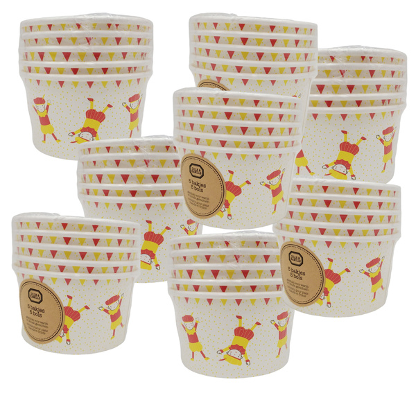 Papierowe Miseczki do Deserów 230 ml 40 szt. Kolorowe