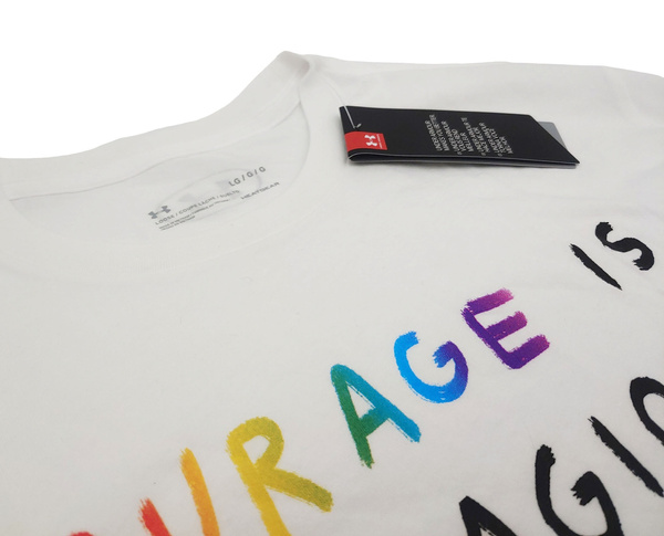 Biała Męska Koszulka Under Armour Courage is Contagious 1361710100 L