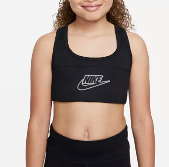 Czarny stanik dziewczęcy Nike DD7960-010 XL Swoosh Dri-FIT